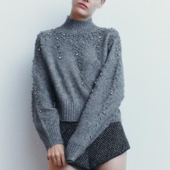 New with tags! Zara Rhinestone sweater - Size Small - Picture 1 of 5